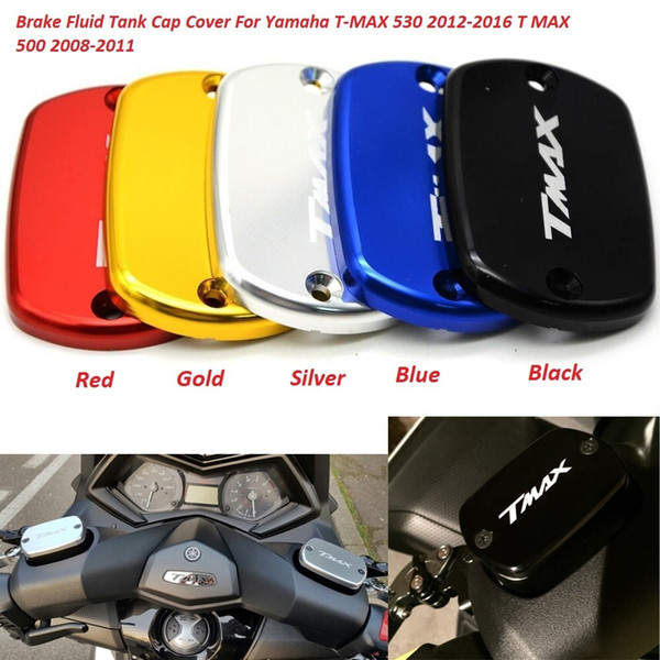 2pcs/set CNC Aluminum Motorcycle Brake Fluid Fuel Reservoir Tank Cap Cover For YAMAHA TMAX 500 TMax 530