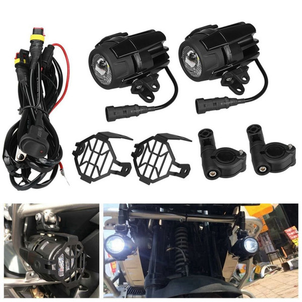 1 Set Universal Motorcycle LED Auxiliary Fog Light Assemblie Driving Lamp 40W Headlight For BMW R1200GS/F800GS