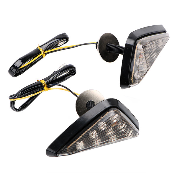 1 Pair Triangle Moto Turn Signal Lamps Piranha Light Motorcycle Flasher 9 LED Turn Light Motorbike Indicators Blinker