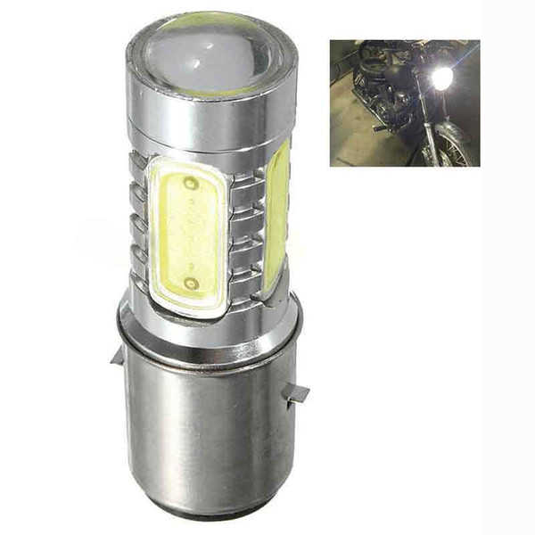 White Motorcycle Motorbike H6 Headlight 12V DC BA20D 4 COB LED Moped Scooter ATV Lamp Bulb