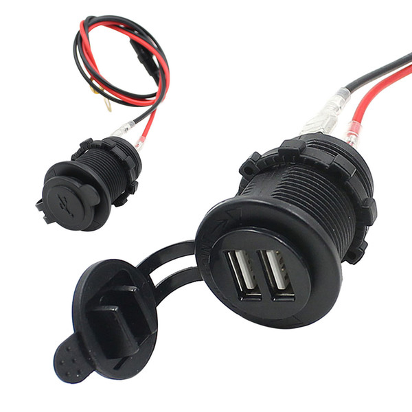 12V Motorcycle Dual USB Mobile Phone Power Supply Charger Port Socket Waterproof