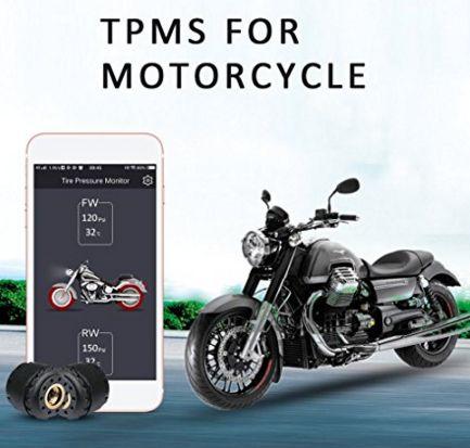 KUNFINE Motorcycle Bluetooth Tire Pressure Monitoring System TPMS Mobile Phone APP Detection 2 External Sensors