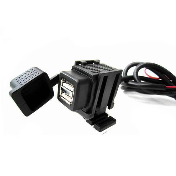 Motorcycle Handlebar Charger Dual USB 12V Waterproof Adapter Power Supply Socket for Phone GPS MP4