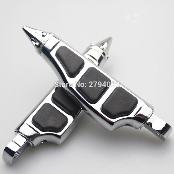 Free Shipping Spike Pegs Unique Stiletto Footrest Chroming Footpegs Pedal Fit For  Softail Sportster Dyna Custom