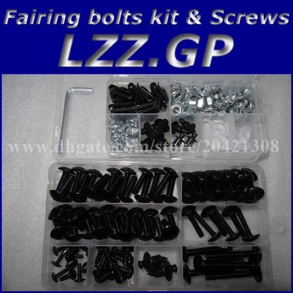 Fairing bolts kit screws for Kawasaki NINJA ZX 10R 06 07 ZX10R 2006 2007 fairing screw bolts Black silver