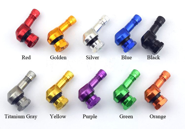 40pcs/lot Motorcycle Tire Valves Aluminium Clamp-in Tubeless Valves for Motorbike Alloy Tyre Valve Stems Accessories