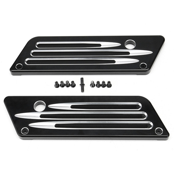 Hard Billet CNC Saddlebag Latch Cover For Touring 93-13 Black