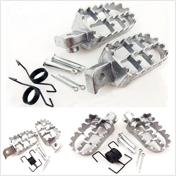 1 Pair Silver Color Aluminum Motocross Wide Fat Foot Pegs Footrest For Motorcycle Bike KLX110 CSL2017