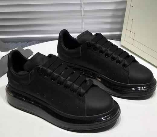 2019 New top quality women men low cut full black leather Transparent shoe sole casual Shoes Racing Shoes size 35-44 with box