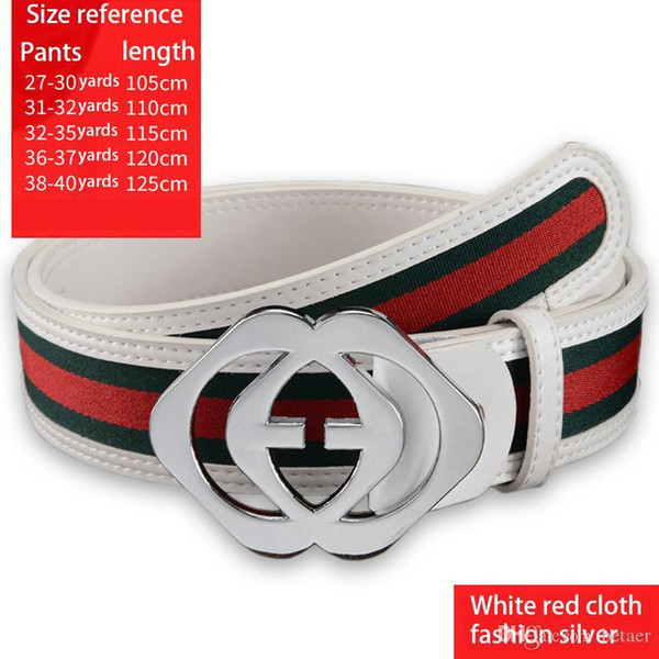 Fashion Trend Hot Sale Red Belt Smooth Buckle Wild Casual Red Green Cloth Letter Clasp Men and Women Jeans Metal Clasp A007