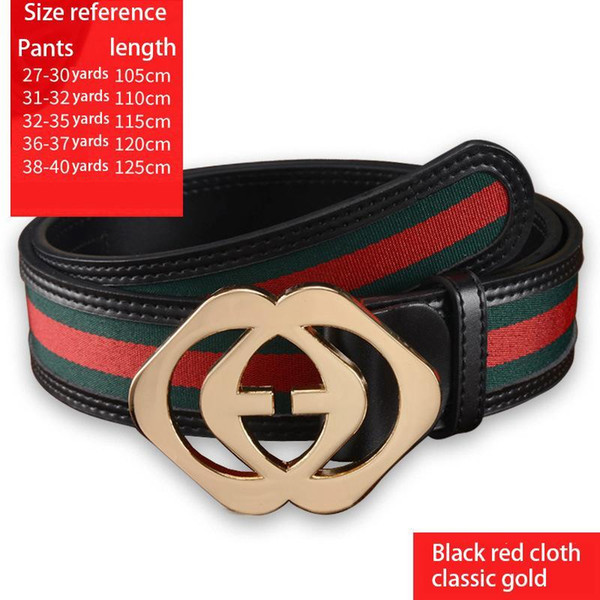 Fashion Trend Hot Sale Red Belt Smooth Buckle Wild Casual Red Green Cloth Letter Clasp Men and Women Jeans Metal Clasp A008