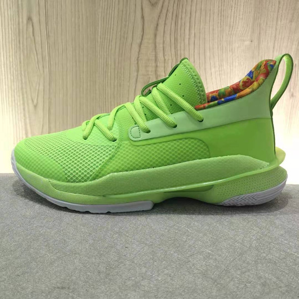 2020 New arrival hot sale men high top cheap high quality 7s green leather meshes men Racing Shoes size 40-46