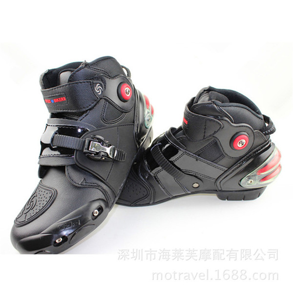 Leather Motorcycle Boots SPEED Racing Boots Motocross Drop Resistance Waterproof Riding Racing