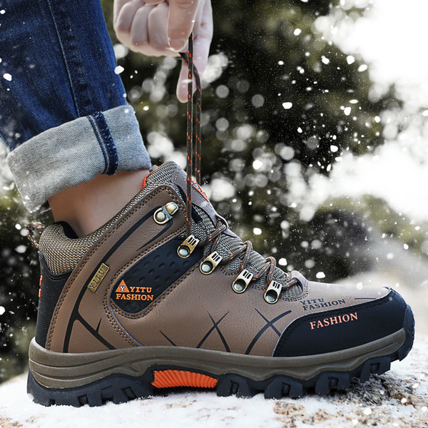 Outdoor Hiking Warm Casual Shoes Women Men Waterproof Non-slip Climb Mountain Autumn Winter Boots Footwear Size 7.5-11