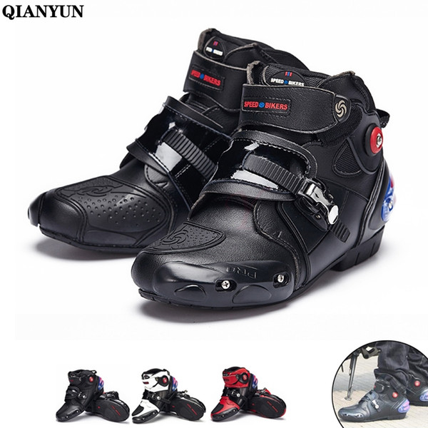 Unisex Motocross Boots Microfiber Racing Shoes Anticollision Anti-skid Motorcycle Boot Protective Motorbike Equipment All Season