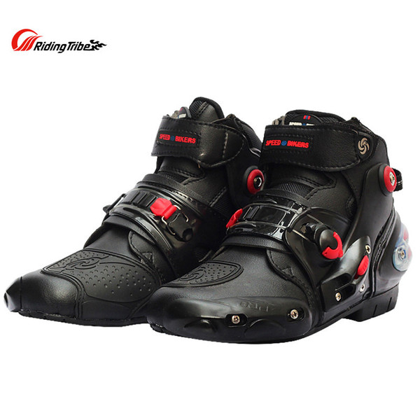 Riding Tribe Men Motorcycle Boots Speed Bikers Microfiber Leather Racing Scooter Moto Shoes Motocross Motorbike Boots