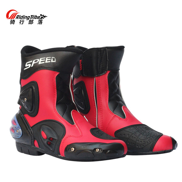 2022Botas Hombre PU leather Motorcycle Boots Pro-biker Speed Bikers Moto Racing Motocross Leather Shoes Black/red/white