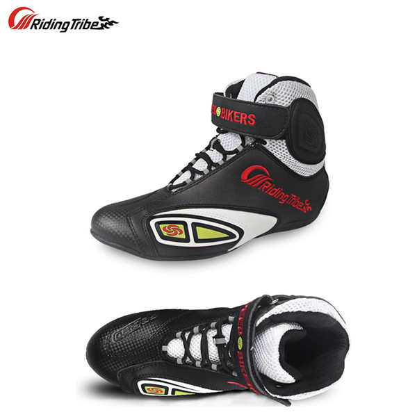 Breathable Motorcycle Boots Moto Shoes Motorcycle Non-slip Riding Racing Motocross PU Leather Shoes for Men Women