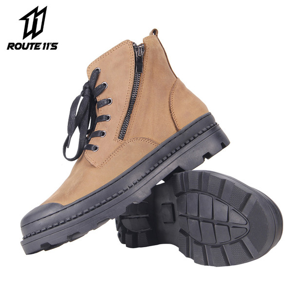 2022New Motorcycle Boots Men Cowhide Leather Motocross Riding Boots Shoes Motorcycle Protection Botas Moto Motorbike