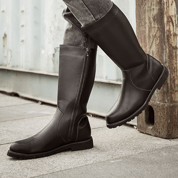 Windproof Motorcycle Shoes PU Leather Classic Martin Boots Motorcycle Boots Non Slip Off Road Moto Racing Shoes for Men