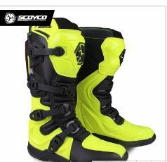 SCOYCO M-001 racing motorcycle long shoes off-road motocross boots Dirt bike Sports Rider Motor faux Leather motorbike boot