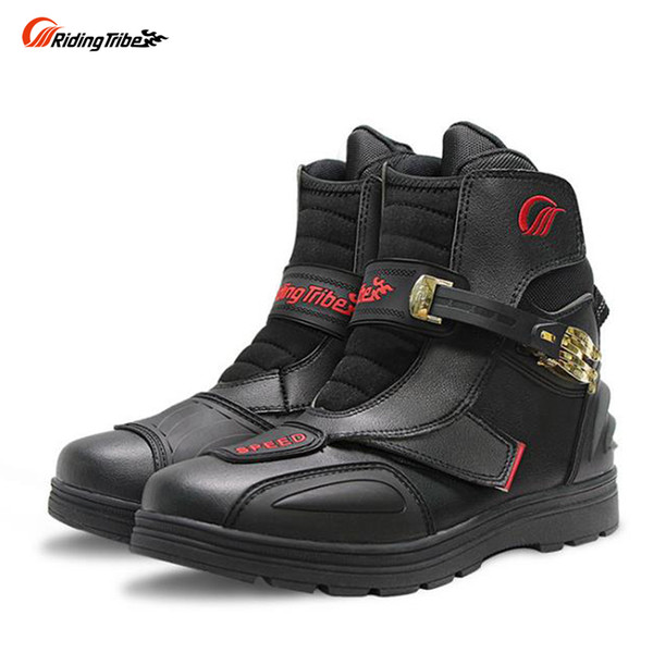 Riding Tribe Men Motorcycle Boots Motocross Off-Road Racing Ankle moto shoes Street Riding Shoe Protective Gear ,A014