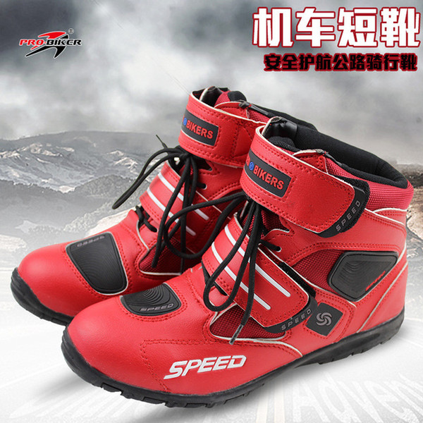 Motorcycle Boots PRO-BIKER High Ankle Racing boots BIKERS leather race Motocross Motorbike Riding Shoes for women men shoe