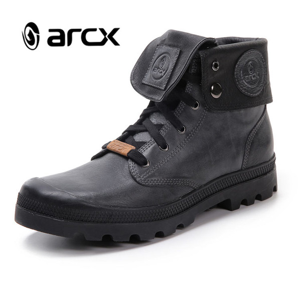 Leather Fashion ARCX Motorcycle Boots Lapel Men Offroad Cycling Bike Scooter Motorbike Casual Boots Shoes L60595