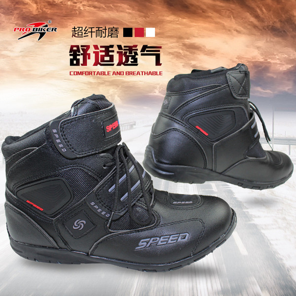 Motorcycle Leather Boots Riding Light Botas Motocross Botas Moto Motorboats Shoes Motorbike Racing Career Speed Motorcycle Boots