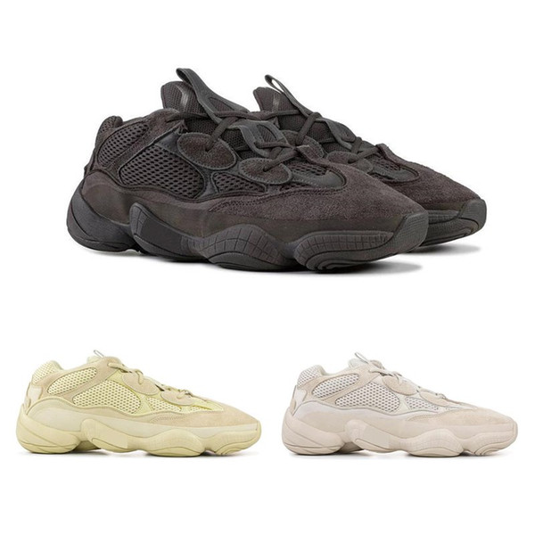 Kanye 500 Designer Shoes Men Running Shoes Utility Black Salt Super Moon Yellow Blush Sport Sneakers Old Dad Clunky Top quality