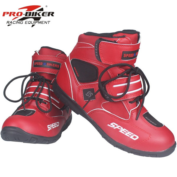 PRO-BIKER Motorcycle Boots Microfiber Leather Shoes Breathable Racing Boots SPEED Motorboat Motocross Men's Anti-skid