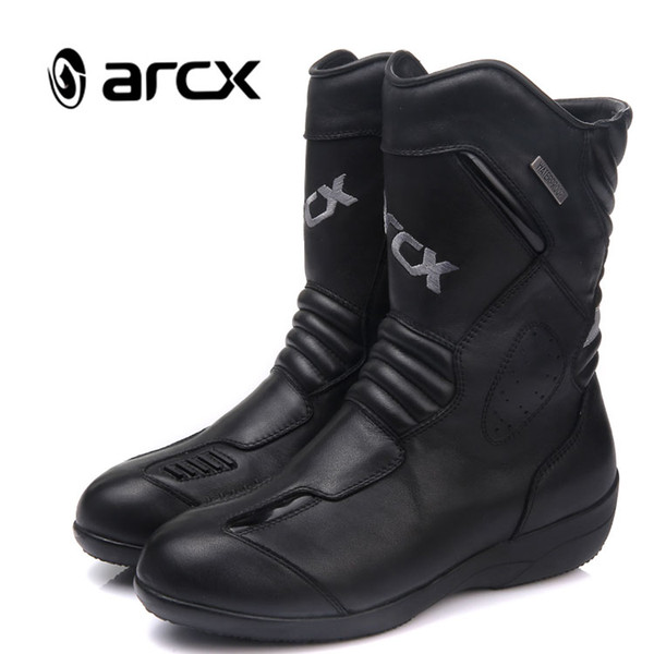 ARCX Black Cowhide Leather Women Motorcycle Boots Fashion Ladies Motorcycle Boots Women Size 36-39 L60608