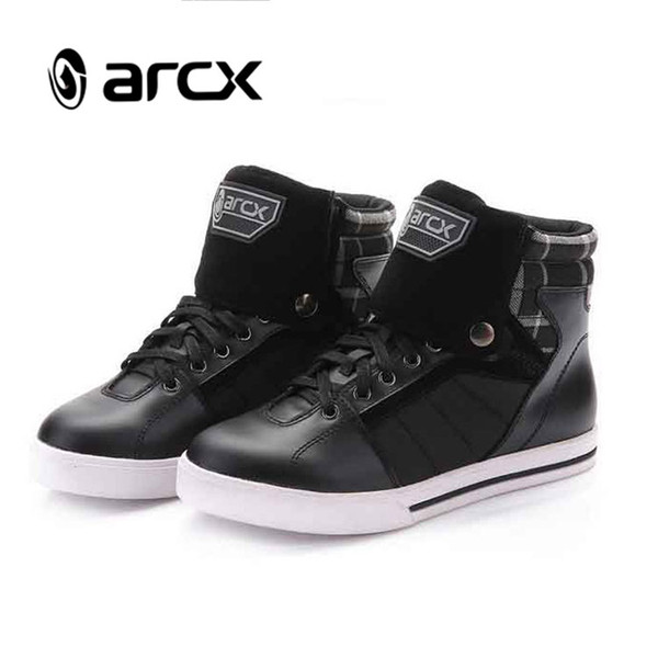 ARCX Motorcycle Leather Fabric Boots Racing Boots Touring Short Ankle Motorcycle Biker Shoes L60455