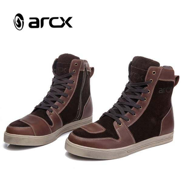 ARCX Motorcycle Boots Waterproof Cow Leather Moto Riding Boots Men Road Street Casual Shoes Motocross Breathable L60628