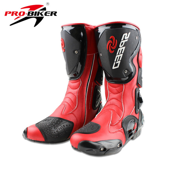 PRO-BIKER SPEED BIKERS Motorcycle Boots Moto Racing Motocross Off-Road Motorbike Shoes Black/White Size 40/41/42/43/44