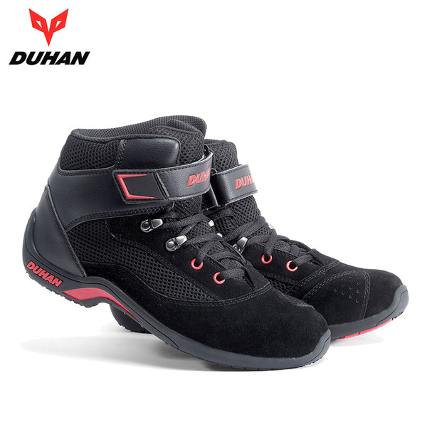 DUHAN Motorcycle Boots Men Summer Mesh Moto Boot Riding Street Motocross Motorcycle Shoes Breathable Botas Moto Protective Gear