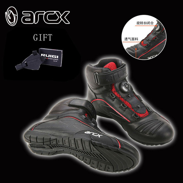 how-yes ARCX new motorcycle leather shoes racing boot motocross breathable good quality shoes free shipping