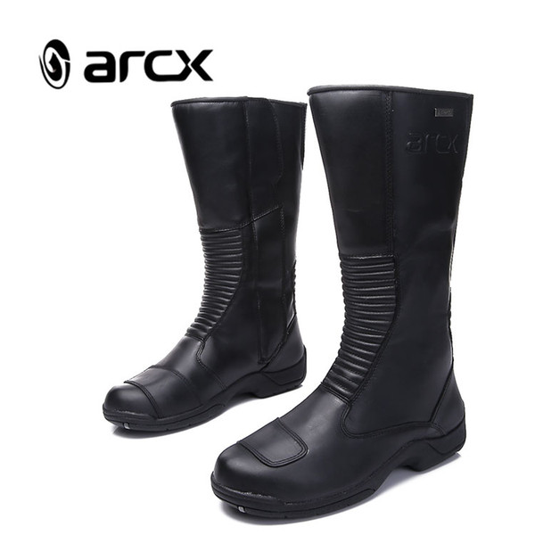 ARCX Motorcycle Boots Motocross Rider Shoes Genuine Leather Wearable Waterproof Motorbike Shoes Touring Riding Boots L60621