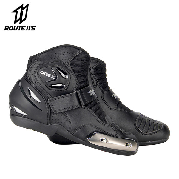 RYO Motorcycle Boots Men Motocross Boots Motorbike Shoes Biker Moto Protective Gear Riding Racing Motorcycle Shoes Black