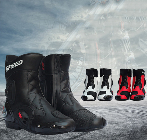 Motorcycle Boots Men Windproof Leather Moto Boots Motocross Motorcycle Protection Long