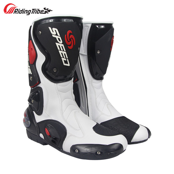 Riding Tribe Men's Motorcycle Boots Non-slip Mid-Calf Ankle Good Protection Moto Motorbike Riding Racing Shoes Foot Guards B1001