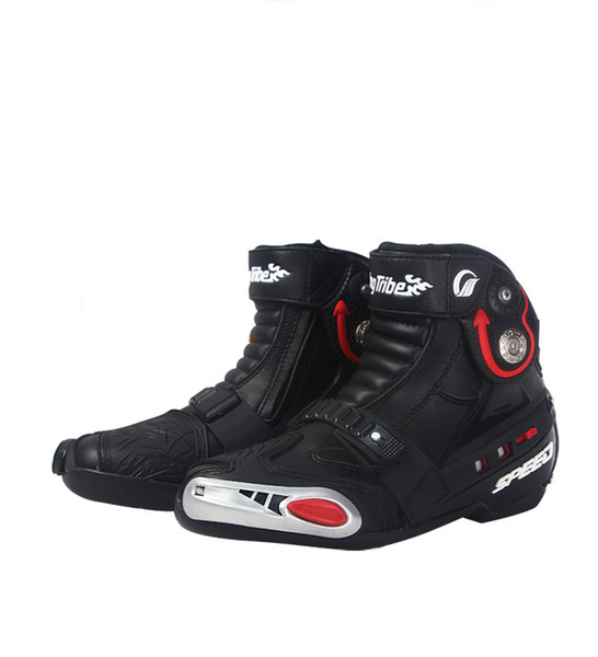 Pair Motorcycle Boots Men Super Fiber PU Leather Motocross Boots Moto Motorboats Shoes Motorbike Racing Bicycle Speed