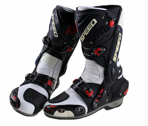 Motorcycle Boots Pro-Biker SPEED Racing moto Protective Gear Motocross Leather Long Shoes anti-slip Waterproof B1003