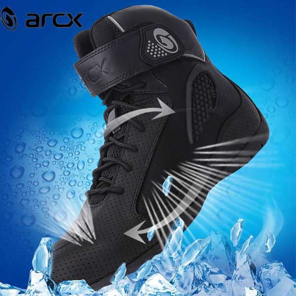 ARCX New Style Summer Breathable Motorcycle Boots Mesh Motorcycle Shoes Motocross Boots Motorbike Racing Moto Black L60625