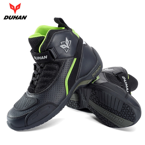 HEROBIKER DUHAN Motorcycle Boots Mesh Men Motorcycle Shoes Motocross Off-Road Racing Boots Moto Motorbike Black White