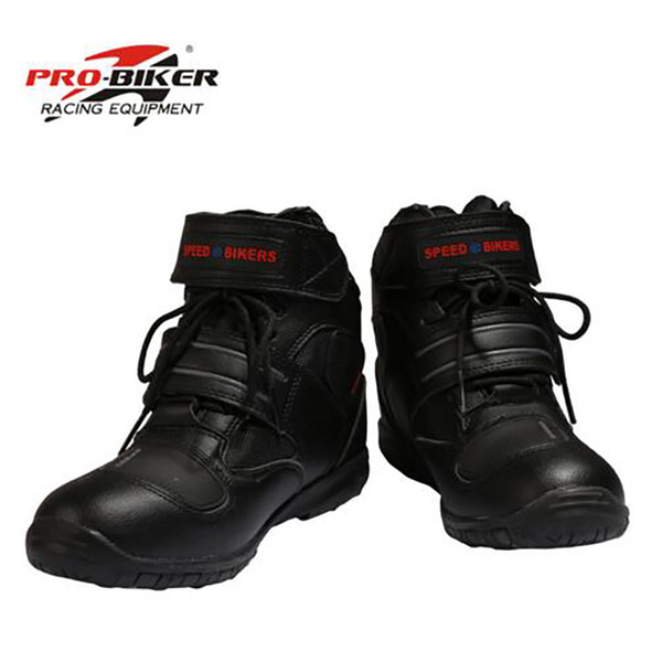 PRO-BIKER Breathable Motorcycle Boots Moto Shoes Motorcycle Non-slip Riding Racing Motocross PU Leather Shoes for Men Women