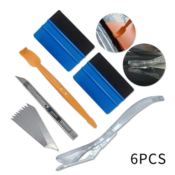 Dragonpad 6pcs/set Car Wrap Magnet Vinyl Tool Set Car Sticker Wrap Carbon Fiber Film Cutter Auto Accessories Tools Sets for Cars