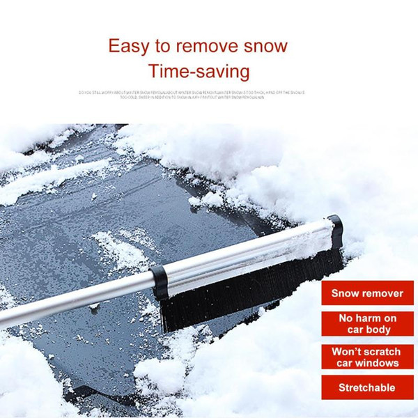 Car ice sraper lave glace Double Head Stretchable Car Windshield Nylon Brush Snow Ice Shovel Scraper Tool gratte pare brise