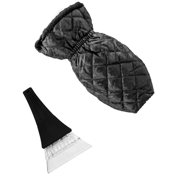 Ice Scraper MiWindshield Snow Scrapers with Waterproof Snow Remover Glove Lined of Thick Fleece Black