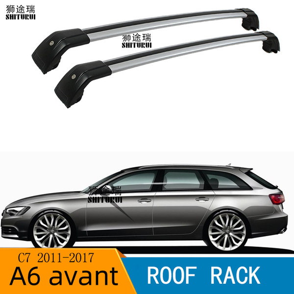 SHITURUI 2Pcs Roof bars For A6 avant Estate C7 2012-2022Aluminum Alloy Side Bars Cross Rails Roof Rack Luggage Carrier